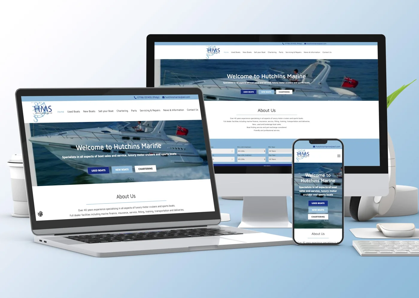Hutchins Marine Sales website design