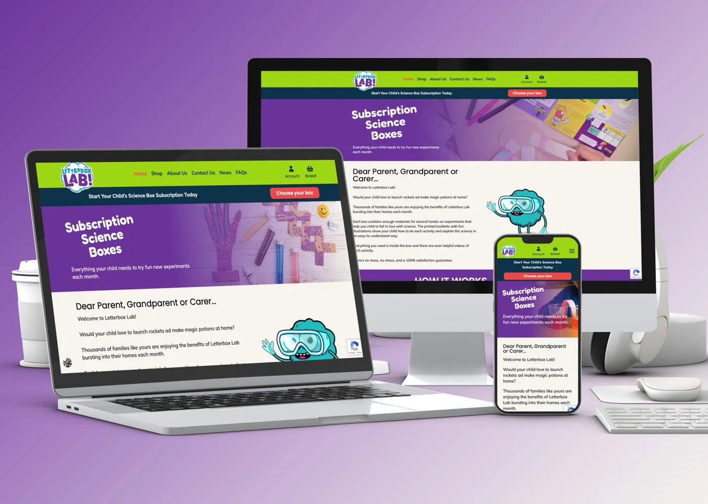 Letterbox Lab website design