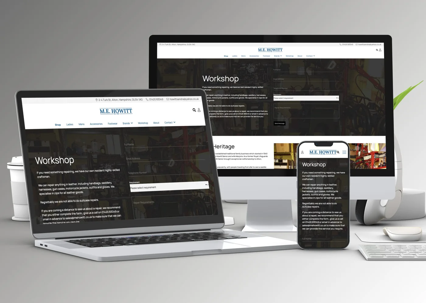 M.E. Howitt website design