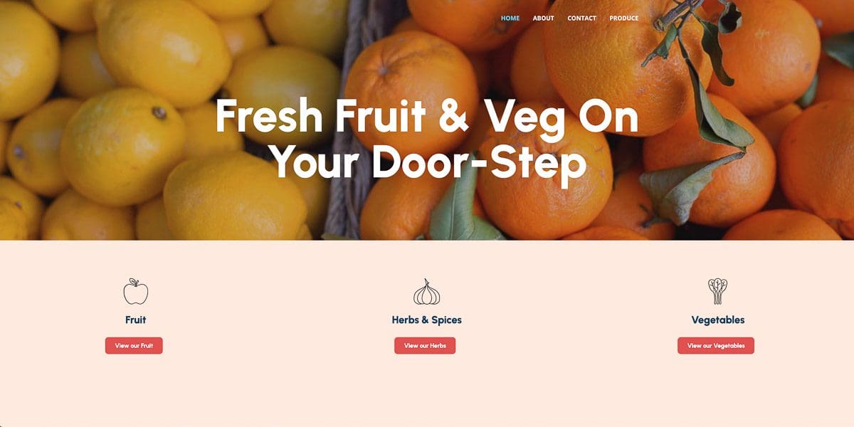 Hampshire Web Design Fruit and Veg Demo